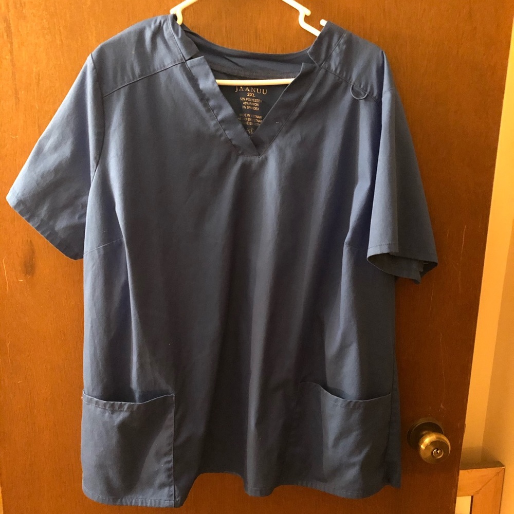 Jaanuu royal blue scrub top.